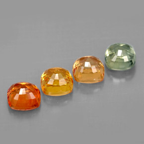 Pedras preciosas de safira multicolorido natural de  ct, almofada cortada, VVS-VS