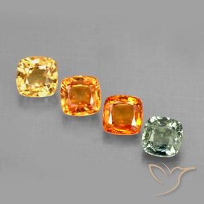 Pedras preciosas de safira multicolorido natural de 2,19 ct, almofada cortada, VVS-VS