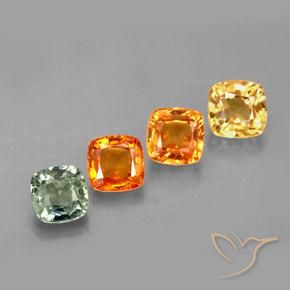 Pedras preciosas de safira multicolorido natural de 2,19 ct, almofada cortada, VVS-VS