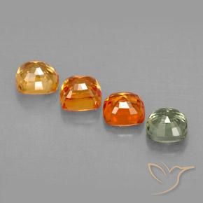 Pedras preciosas de safira multicolorido natural de 2,19 ct, almofada cortada, VVS-VS