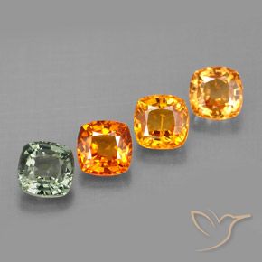 Pedras preciosas de safira multicolorido natural de 2,36 ct, almofada cortada, VVS-VS