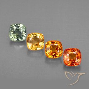 Pedras preciosas de safira multicolorido natural de 2,15 ct, almofada cortada, VVS-VS
