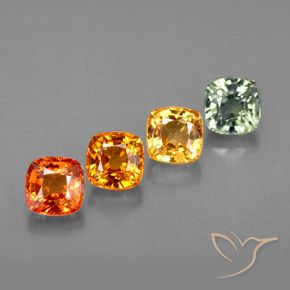 Pedras preciosas de safira multicolorido natural de 2,15 ct, almofada cortada, VVS-VS