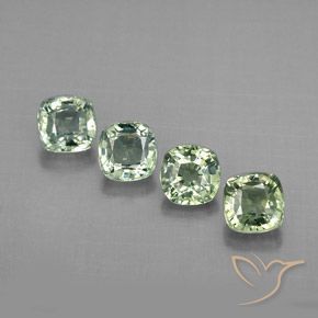 Pedras preciosas de safira verde natural de 1,72 ct, almofada cortada, VVS-VS