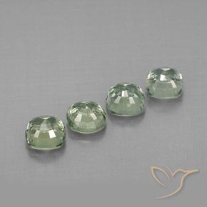 Pedras preciosas de safira verde natural de 1,72 ct, almofada cortada, VVS-VS