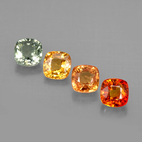 Pedras preciosas de safira multicolorido natural de 1,94 ct, almofada cortada, VVS-VS