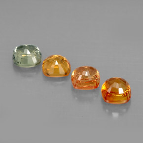 Pedras preciosas de safira multicolorido natural de 1,94 ct, almofada cortada, VVS-VS