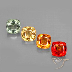 Pedras preciosas de safira multicolorido natural de 2,49 ct, almofada cortada, VVS-VS