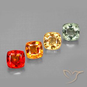 Pedras preciosas de safira multicolorido natural de 2,49 ct, almofada cortada, VVS-VS