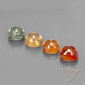 Pedras preciosas de safira multicolorido natural de 2,49 ct, almofada cortada, VVS-VS