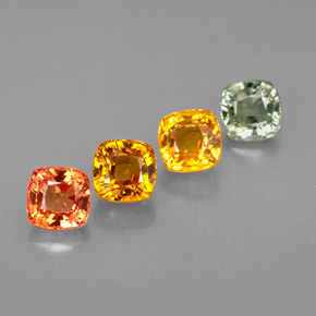 Pedras preciosas de safira multicolorido natural de  ct, almofada cortada, VVS-VS