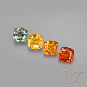 Pedras preciosas de safira multicolorido natural de 2,49 ct, almofada cortada, VVS-VS
