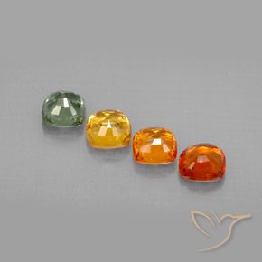 Pedras preciosas de safira multicolorido natural de 2,49 ct, almofada cortada, VVS-VS