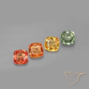Pedras preciosas de safira multicolorido natural de 2,21 ct, almofada cortada, VVS-VS