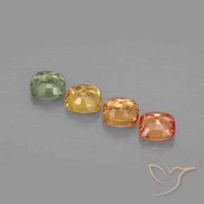 Pedras preciosas de safira multicolorido natural de 2,21 ct, almofada cortada, VVS-VS