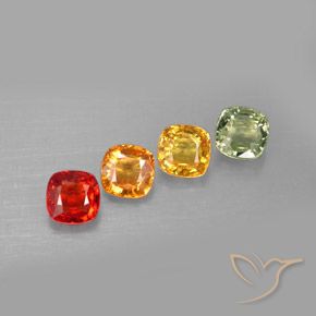 Pedras preciosas de safira multicolorido natural de 2,38 ct, almofada cortada, VVS-VS