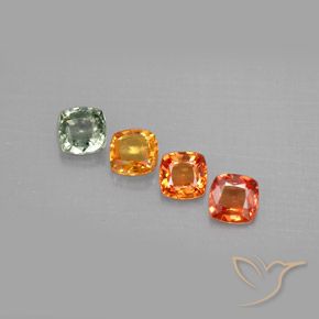 Pedras preciosas de safira multicolorido natural de 1,49 ct, almofada cortada, VVS-VS