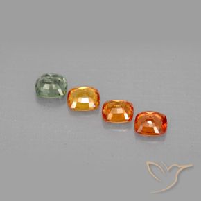 Pedras preciosas de safira multicolorido natural de 1,49 ct, almofada cortada, VVS-VS