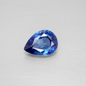 Safira azul natural 1,19ct, formato de pêra, VVS