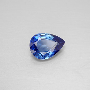 Safira azul natural 1,19ct, formato de pêra, VVS
