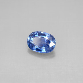 Safira azul natural 1,05ct, corte oval, VS