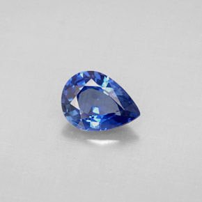 Safira azul natural 1,20ct, formato de pêra, VVS-VS