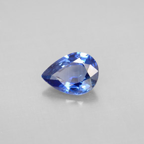 Safira azul natural 1,20ct, formato de pêra, VVS-VS