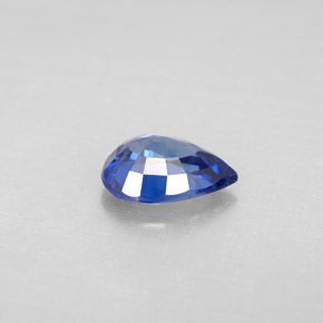Safira azul natural 1,20ct, formato de pêra, VVS-VS