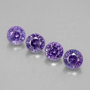Pedras preciosas de safira violeta natural de  ct, corte redondo, VVS-VS