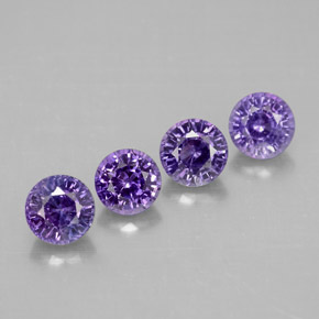 Pedras preciosas de safira violeta natural de  ct, corte redondo, VVS-VS