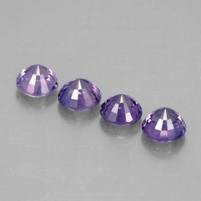 Pedras preciosas de safira violeta natural de  ct, corte redondo, VVS-VS