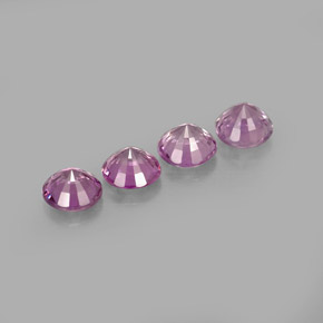 Pedras preciosas de safira violeta natural de  ct, corte redondo, VVS-VS