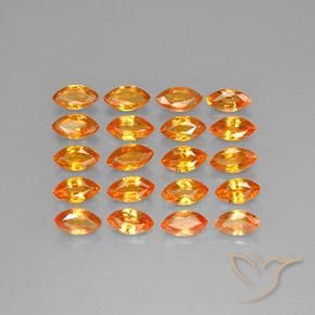 Pedras preciosas de Safira Laranja Profundo natural de 4.81 ct, Marquesa, VVS-VS