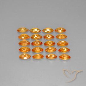 Pedras preciosas de Safira Laranja Profundo natural de 4.81 ct, Marquesa, VVS-VS