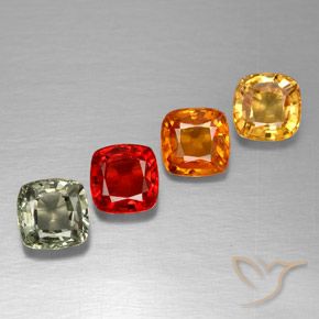 Pedras preciosas de safira multicolorido natural de 2,17 ct, almofada cortada, VVS-VS