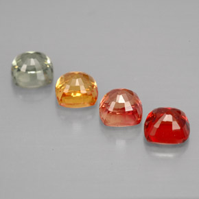 Pedras preciosas de safira multicolorido natural de 2,21 ct, almofada cortada, VVS-VS