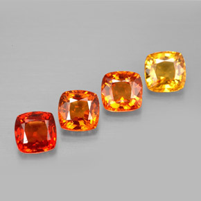 Pedras preciosas de safira multicolorido natural de  ct, almofada cortada, VVS-VS