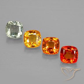 Pedras preciosas de safira multicolorido natural de 1,84 ct, almofada cortada, VVS-VS