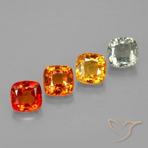 Pedras preciosas de safira multicolorido natural de 1,84 ct, almofada cortada, VVS-VS
