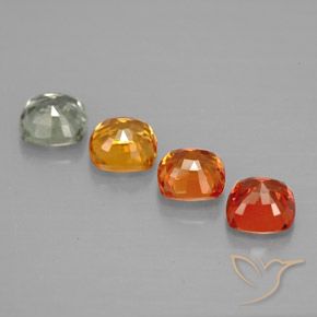 Pedras preciosas de safira multicolorido natural de 1,84 ct, almofada cortada, VVS-VS