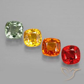 Pedras preciosas de safira multicolorido natural de 2,51 ct, almofada cortada, VVS-VS