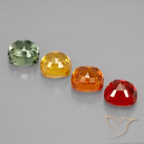 Pedras preciosas de safira multicolorido natural de 2,51 ct, almofada cortada, VVS-VS