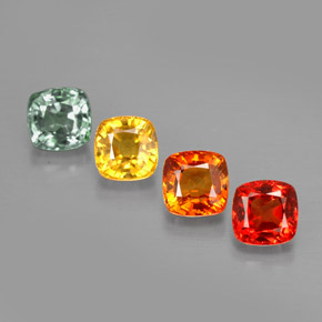 Pedras preciosas de safira multicolorido natural de  ct, almofada cortada, VVS-VS