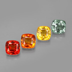 Pedras preciosas de safira multicolorido natural de  ct, almofada cortada, VVS-VS