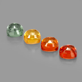 Pedras preciosas de safira multicolorido natural de  ct, almofada cortada, VVS-VS