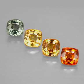 Pedras preciosas de safira multicolorido natural de  ct, almofada cortada, VVS