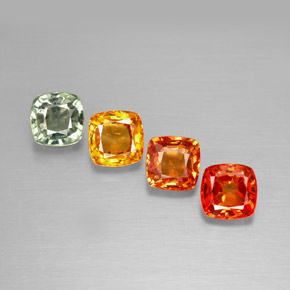 Pedras preciosas de safira multicolorido natural de 1,93 ct, almofada cortada, VVS