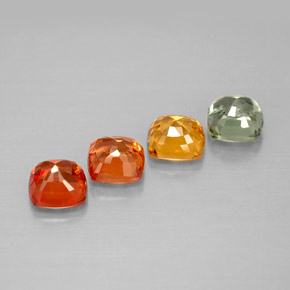 Pedras preciosas de safira multicolorido natural de 1,93 ct, almofada cortada, VVS