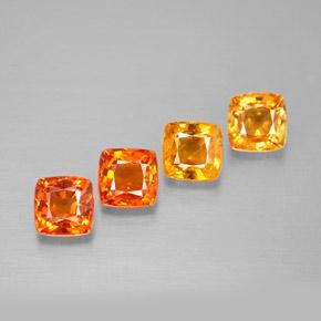 Pedras preciosas de safira multicolorido natural de 1,99 ct, almofada cortada, VVS