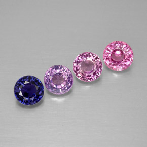 Pedras preciosas de safira multicolorido natural de  ct, corte redondo, VVS